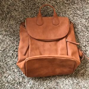 Faux leather backpack